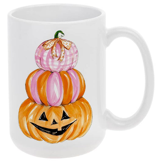 Pink Candy Corn Ceramic Mug