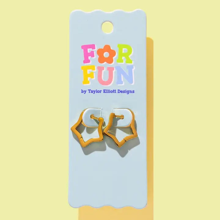 Huggie Earrings | Gold Stars