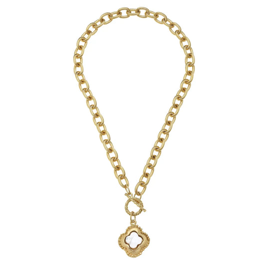Camellia Clover Toggle Necklace