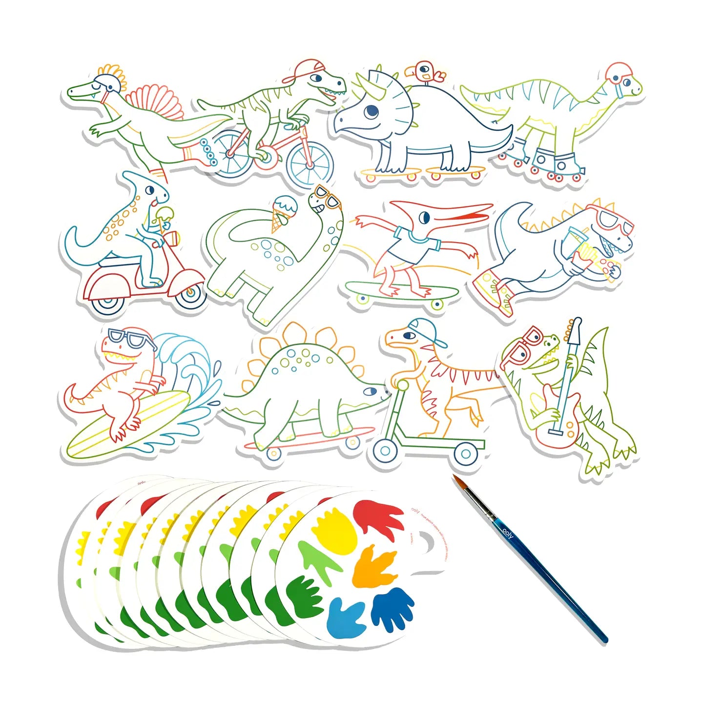 Playful Painters: Easy Watercolor Painting Kit - Chills & Thrills Dinos