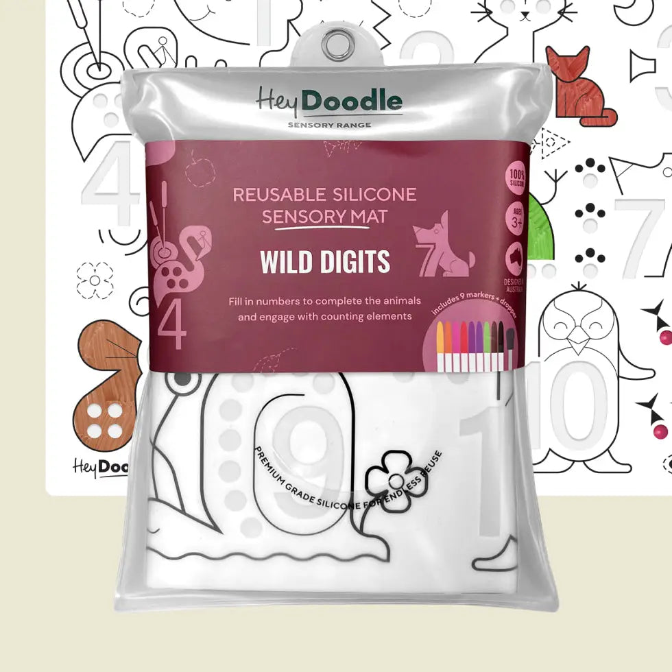 Sensory Coloring & Doodle Mat | Wild Digits