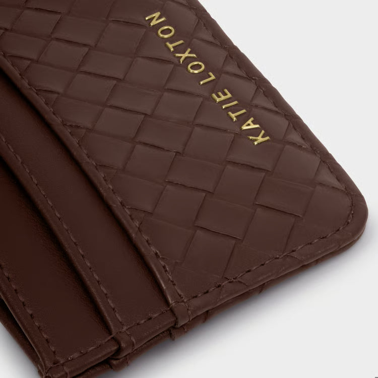 Nova Woven Texture Cardholder | Chocolate