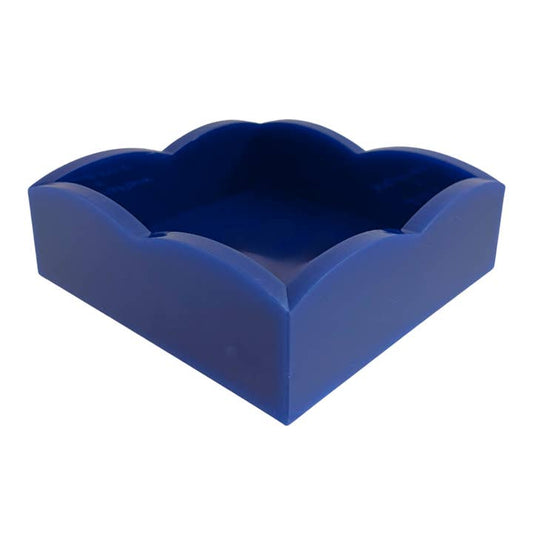 Acrylic Scalloped Cocktail Napkin Holder | Navy