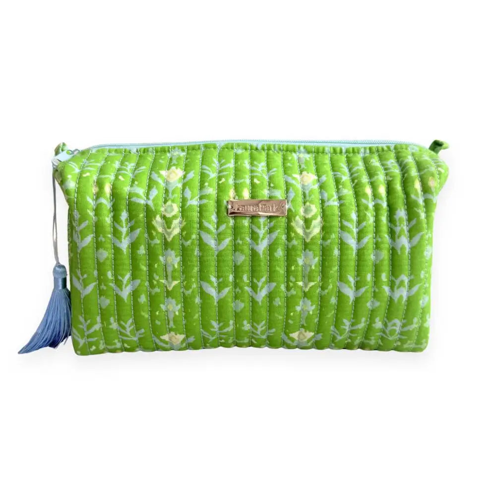 Large Cosmetic Bag | Petal Garden Green