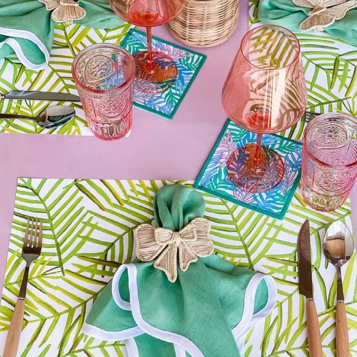 Paper Placemat Pad | Green Leaf