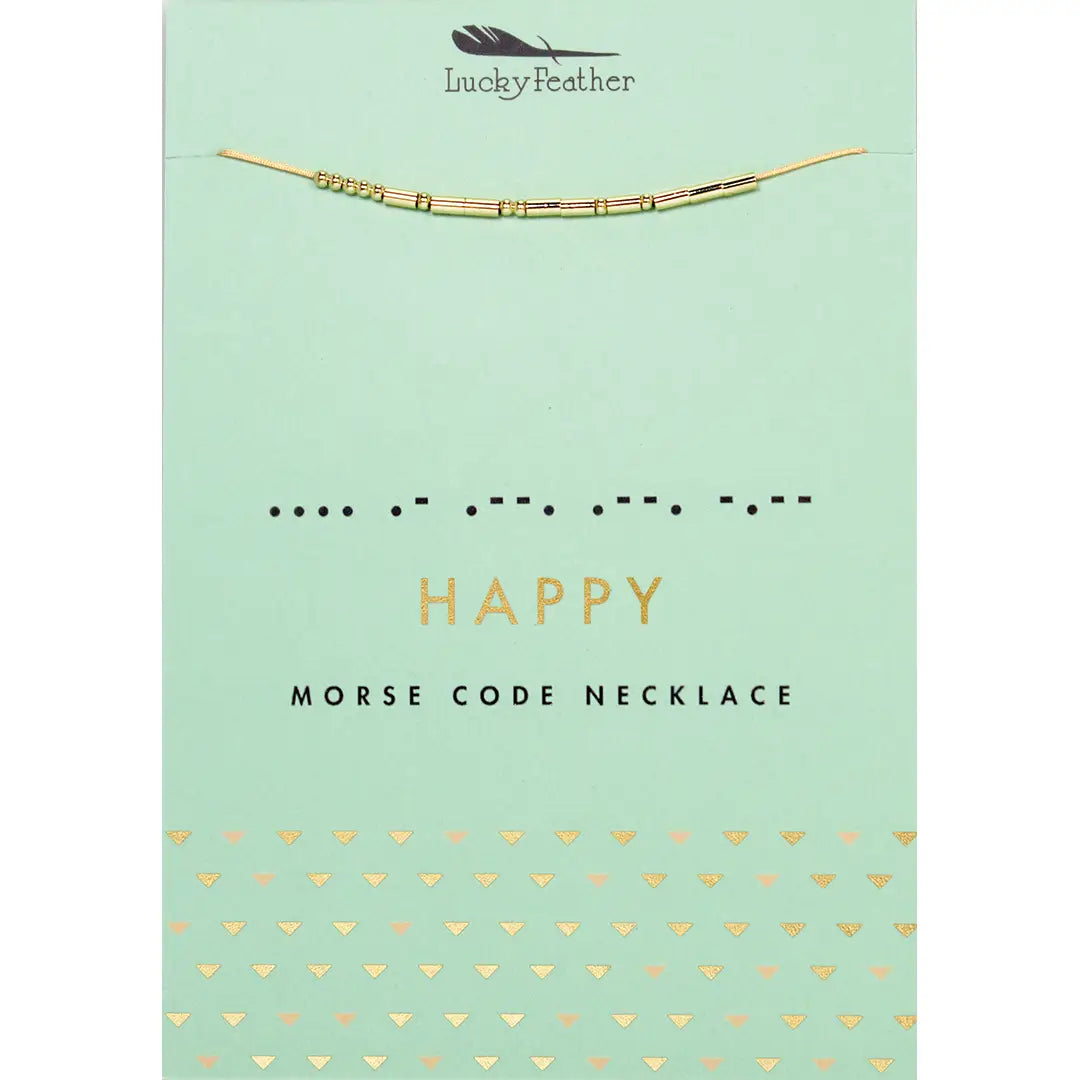 Morse Code Necklace | Happy