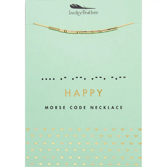 Morse Code Necklace | Happy