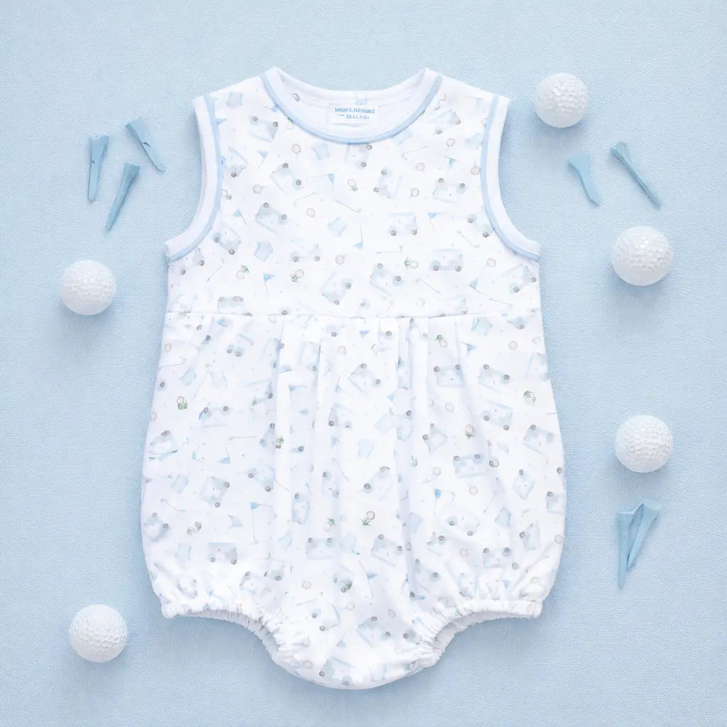 Little Golfer Print Bubble | Light Blue