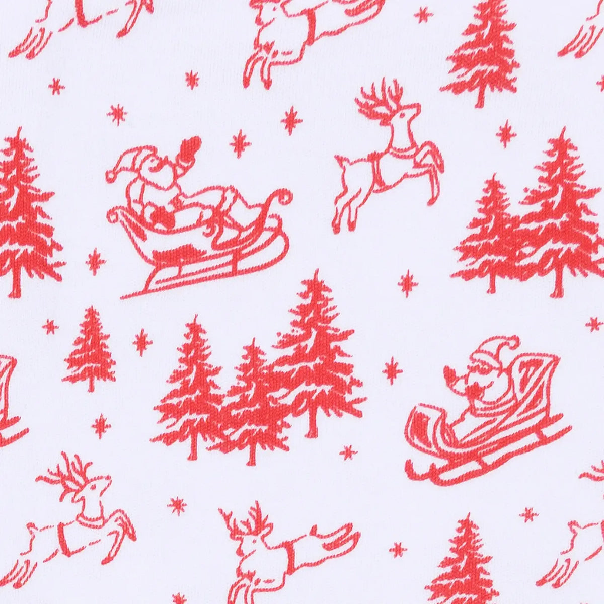 Holiday Toile Long Pajamas | Red