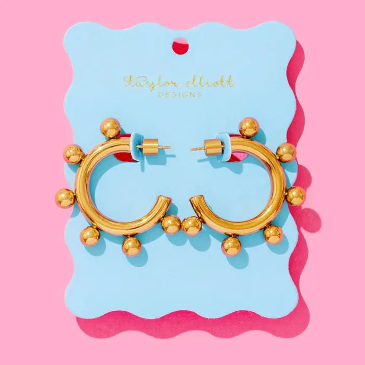 Medium Hoop Earrings | Gold-Plated Balls