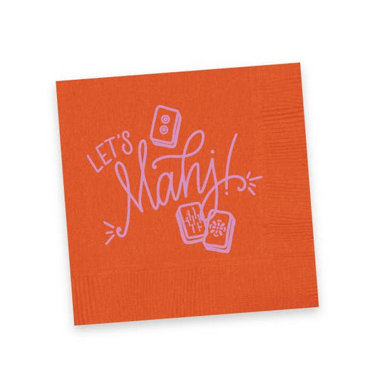 Let's Mahj! Napkins | Orange