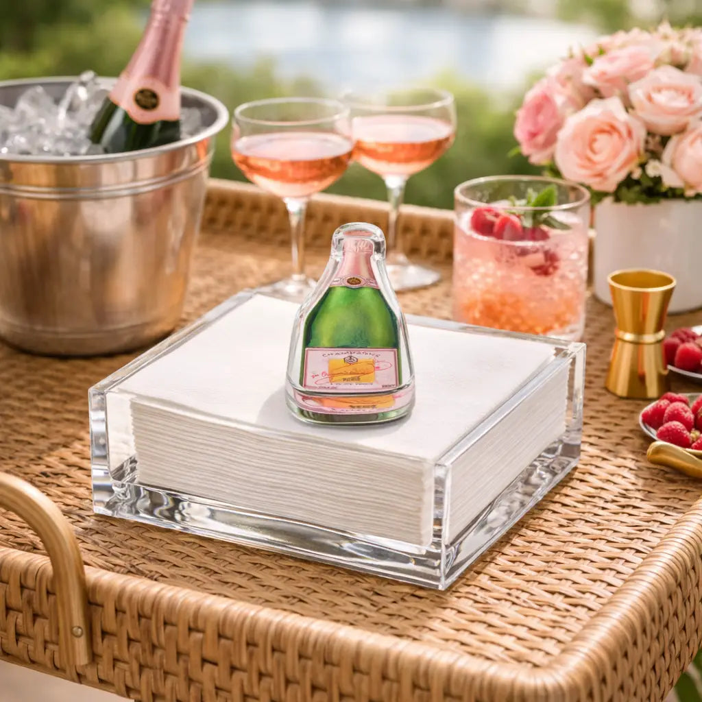 Acrylic Napkin Weight | Bubbles Champagne