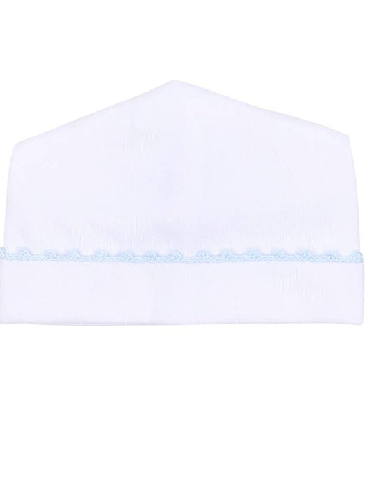 Baby Joy Hat | Blue Crochet Trim