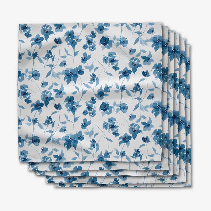 Dinner Napkin Set | Blue Floral