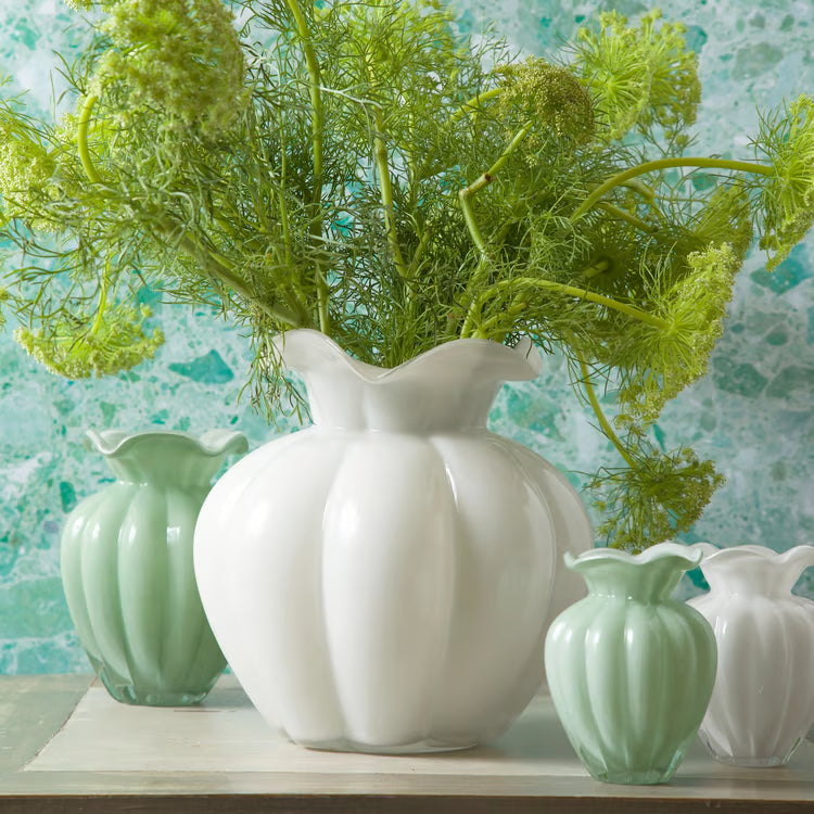 Glass Petal Small Vase | Cream
