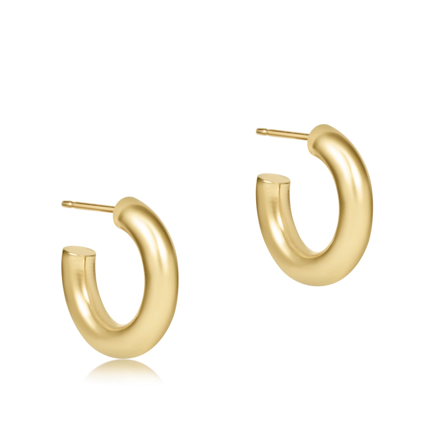 Round Gold 0.5" Post Hoop | 4mm Smooth