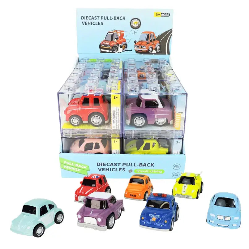 Rollin’ Large Diecast Pull-Back Car in Building Block Box | Assorted Styles