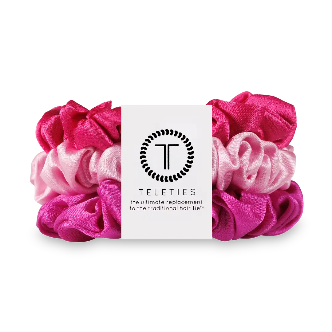 Teleties Silk Scrunchies | Rose All Day | Large