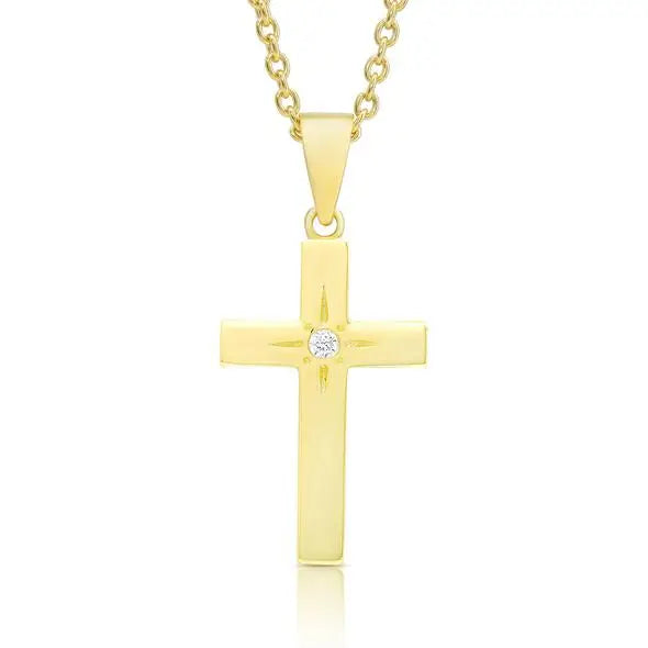 Necklace | Gold | Cubic Zirconia | Cross