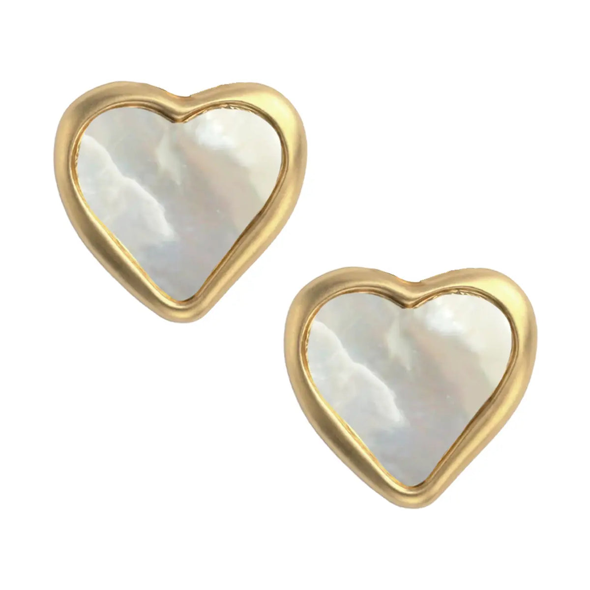 Small Mother of Pearl Heart Studs