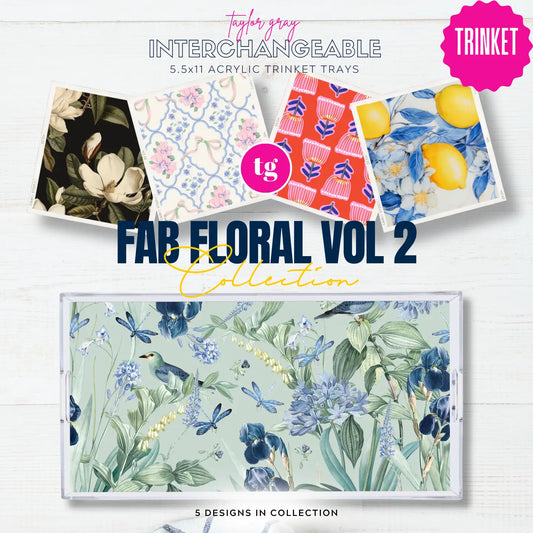 Acrylic Trinket Tray Inserts | Fab Floral Vol 2