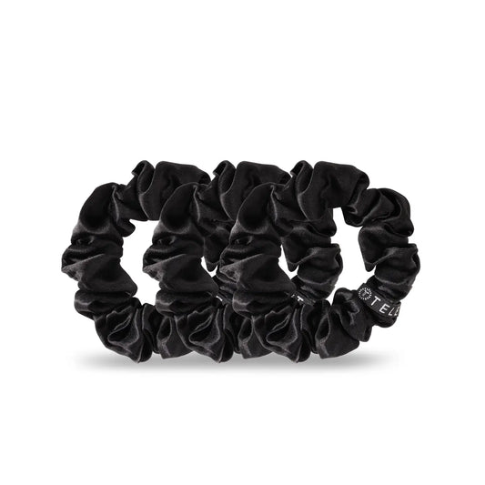 Teleties Silk Scrunchies | Jet Black | Large