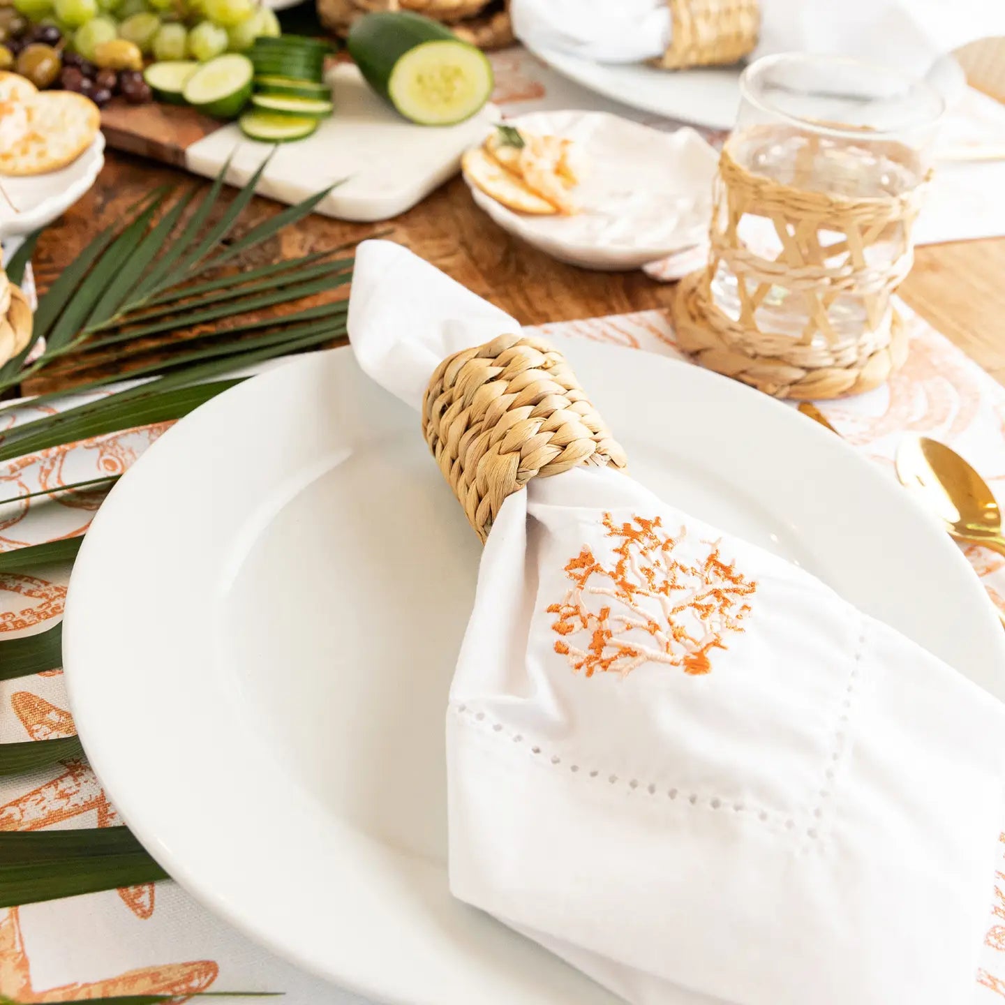 Napkin Ring Set of 4 | Natural Woven