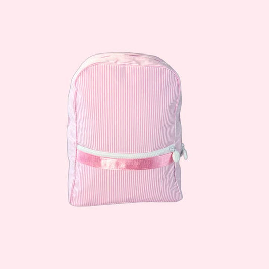Small Backpack | Glossy | Pink Preppy Stripe