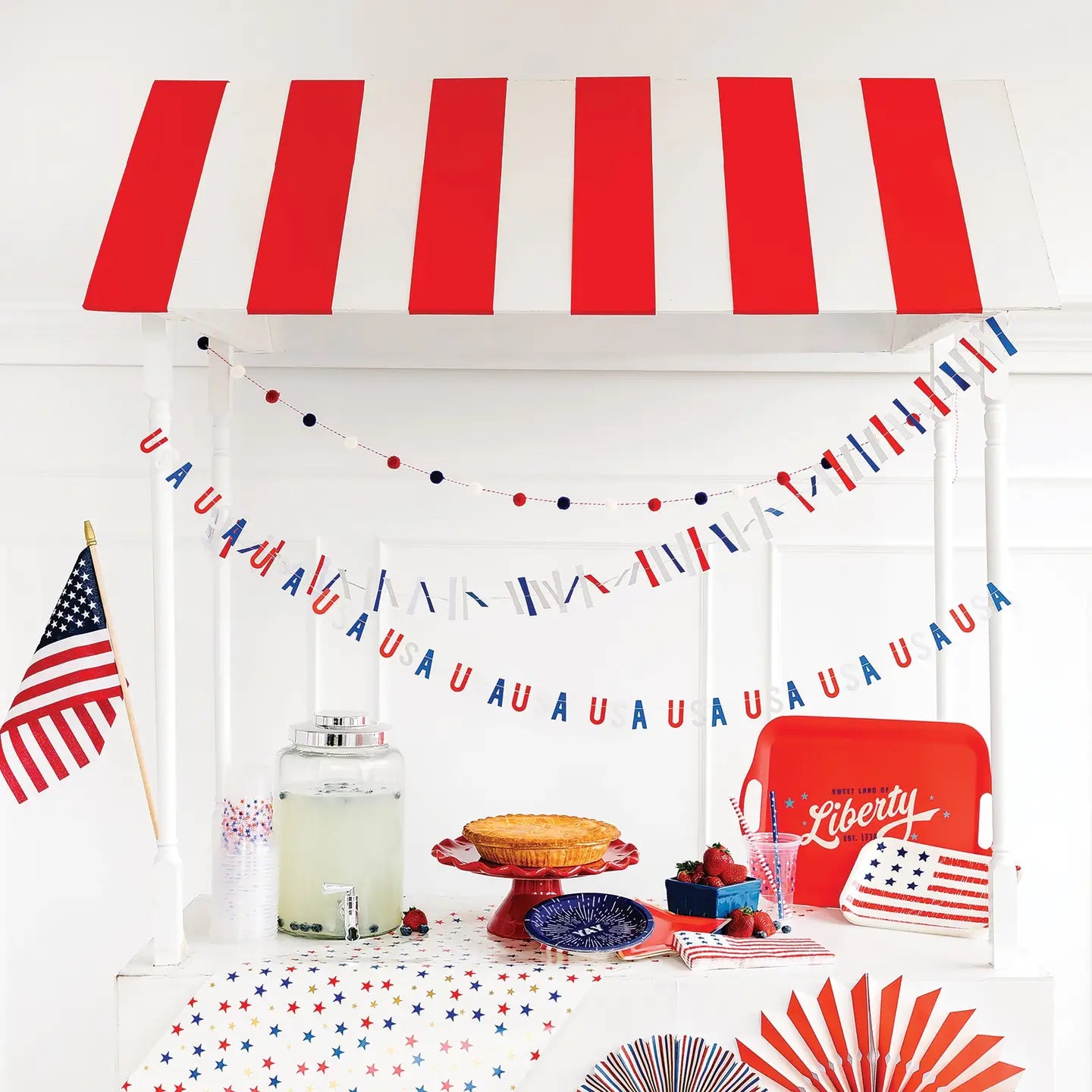 Stars and Stripes Ticker Tape Mini Banner Set