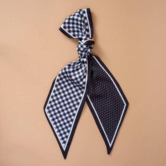 Twirl & Tie Scarf Accessory | Gingham Black