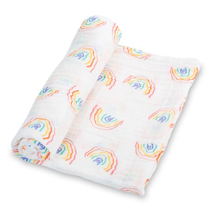 Muslin Swaddle Blanket | Somewhere Over the Rainbow
