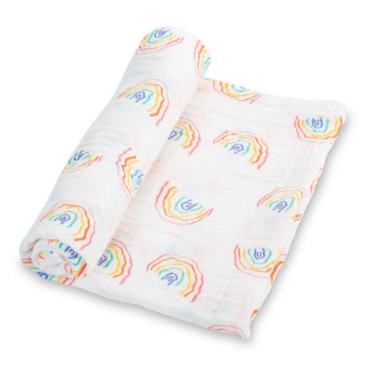 Muslin Swaddle Blanket | Somewhere Over the Rainbow