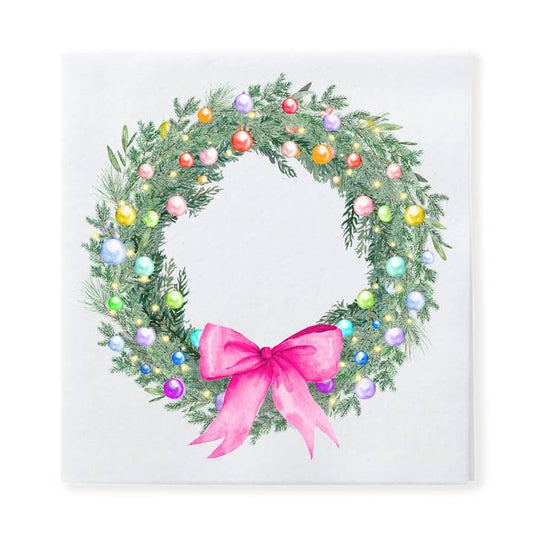 Rainbow Wreath Holiday Cocktail Napkins