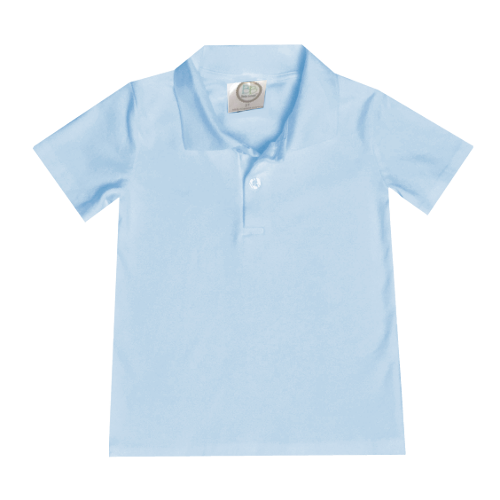 Boy's Short Sleeve Polo Style Collared Shirt - Ice Blue