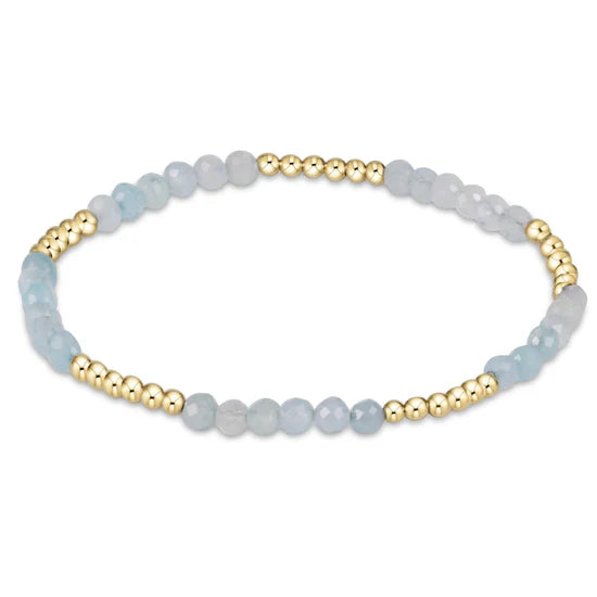 Blissful Pattern 2.5mm Bead Bracelet - Aquamarine