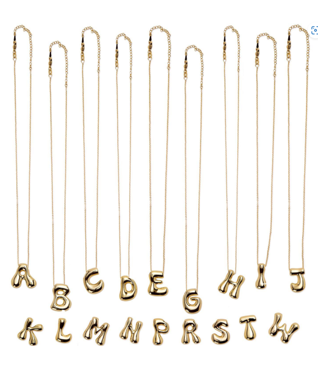 Bubble Initial Letter Necklace | Assorted Styles
