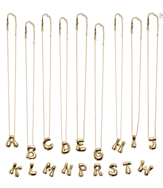 Bubble Initial Letter Necklace | Assorted Styles