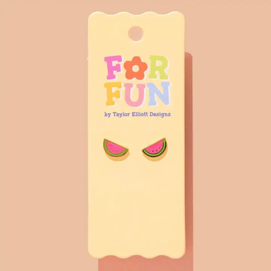 Stud Earrings | Pink + Green Watermelons