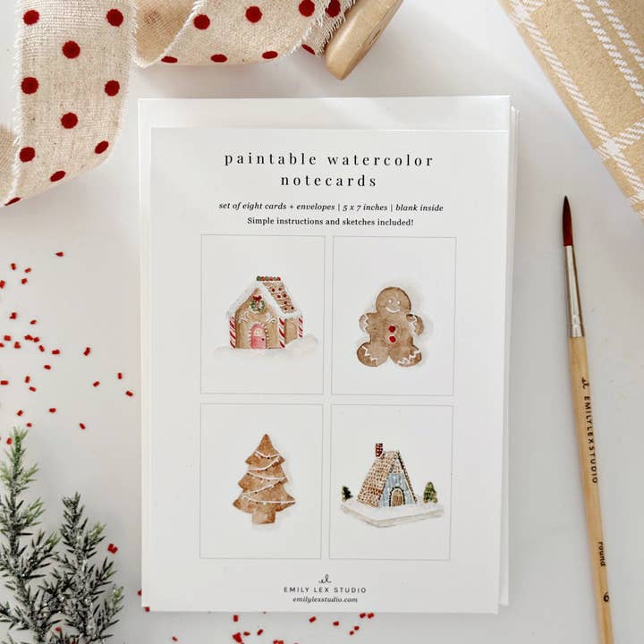 Paintable Notecards | Gingerbread