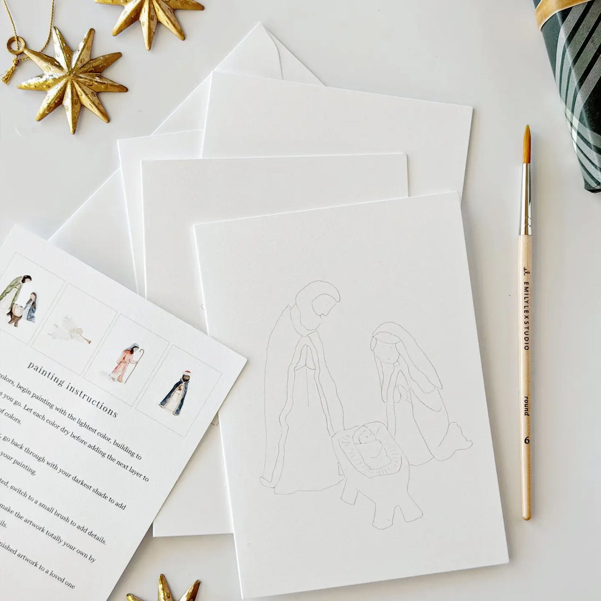 Paintable Notecards | Nativity