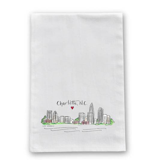 Tea Towel | Charlotte, NC Skyline
