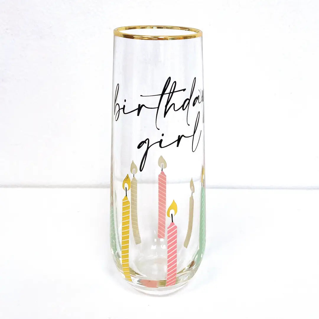 Birthday Girl Stemless Champagne Glass