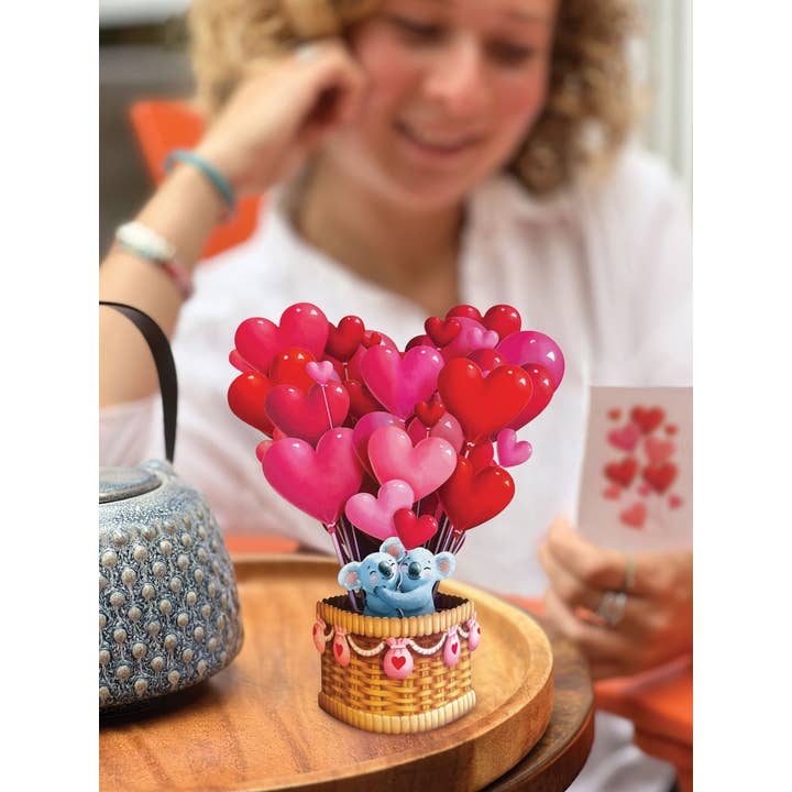 Mini Pop-Up Greeting Cards | Heart Balloons