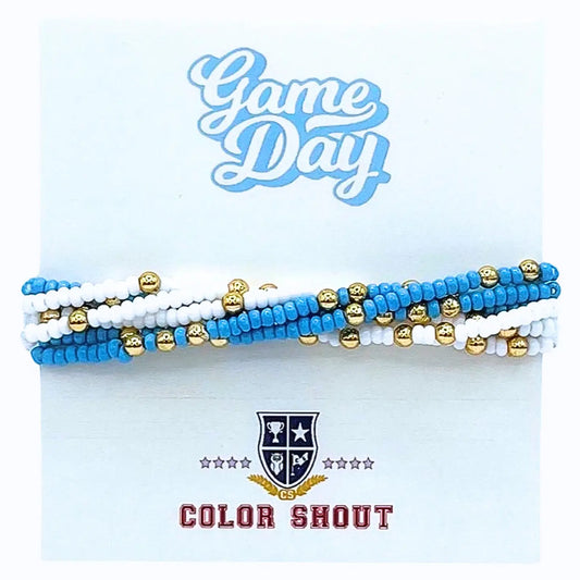 Gameday Bracelet Set | Light Blue/White