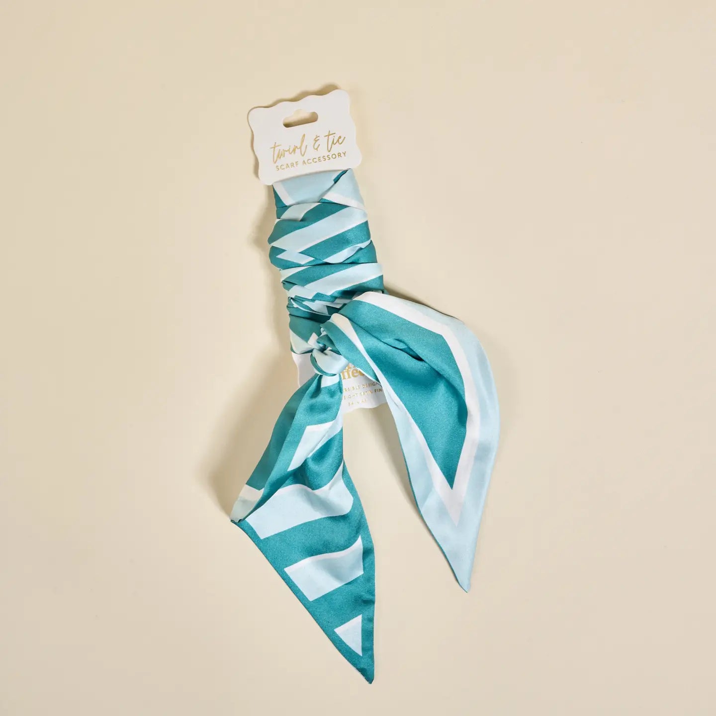 Twirl & Tie Scarf Accessory | Sicily Stripes Teal
