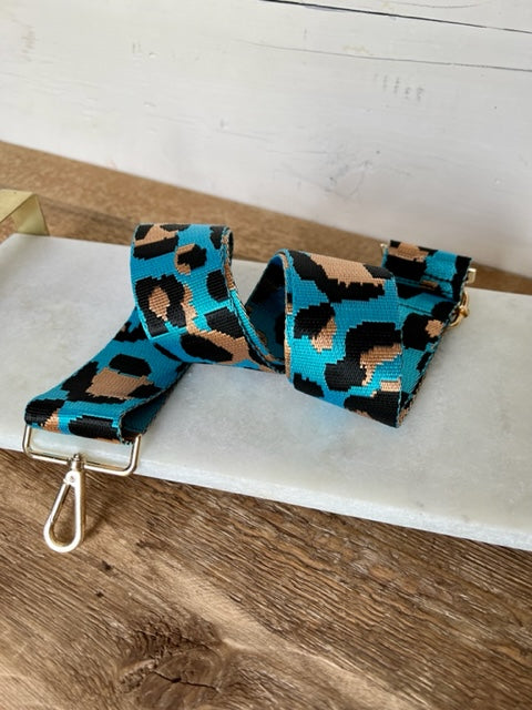 Bag Strap - Leopard Turquoise
