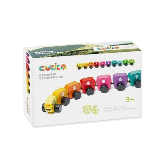 Cubika | Wooden Toy Rainbow Caterpillar