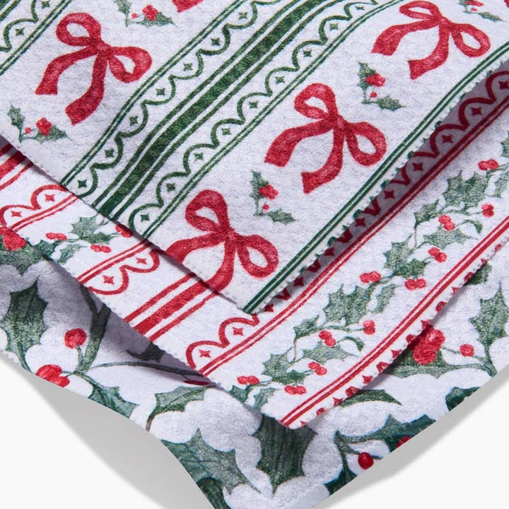 Dishcloth Set | Christmas Ribbons