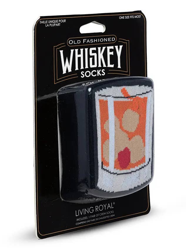 3D Packaged Crew Socks | Whiskey Old Fashioned