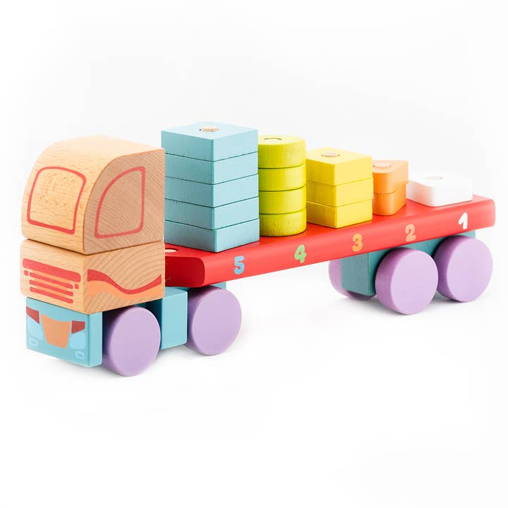 Cubika | Wooden Truck with Geometric Figures